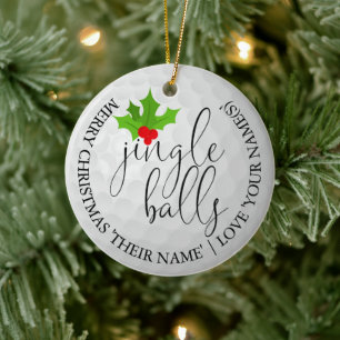 Décoration En Céramique Cadeau de Noël de golf amusant Boules de grelot de