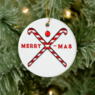 Décoration En Céramique Cadeau de Noël de hockey sur gazon