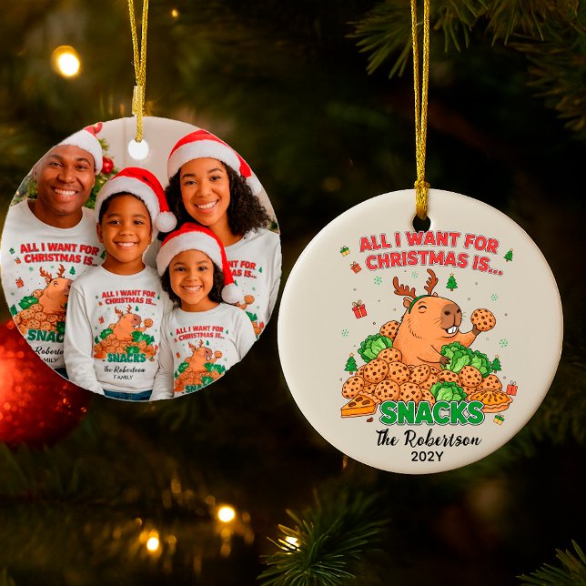 Décoration En Céramique Cadeau de Noël personnalisé avec photo Capybara dr (Créateur téléchargé)
