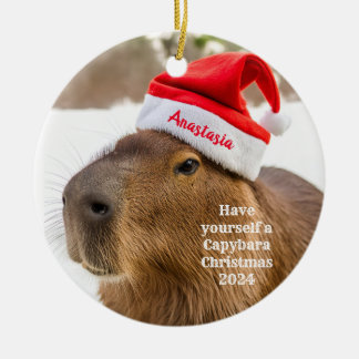 Décoration En Céramique Cadeau de Noël personnalisé Capybara