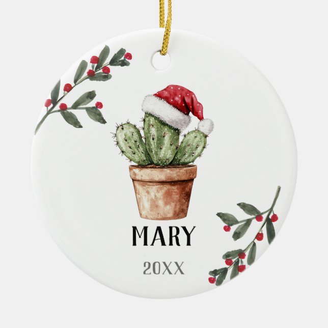Décoration En Céramique Cadeau de Noël personnalisé Keepsaké (Devant)