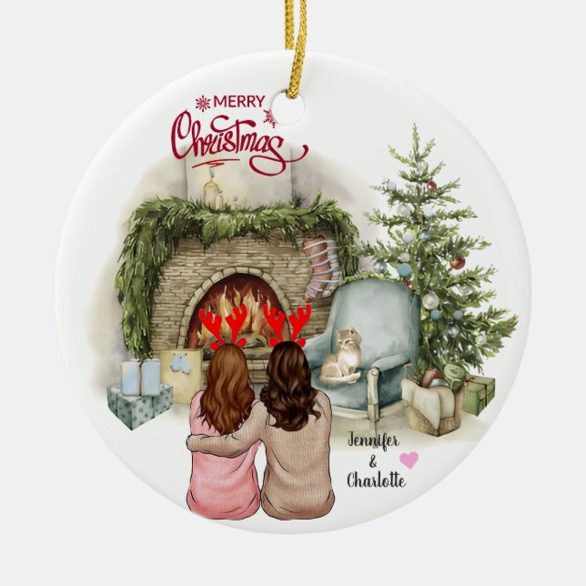 Décoration En Céramique Cadeau de Noël pour Besties (Devant)