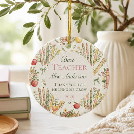 Décoration En Céramique Cadeau de remerciement pour enseignant aquarelle f