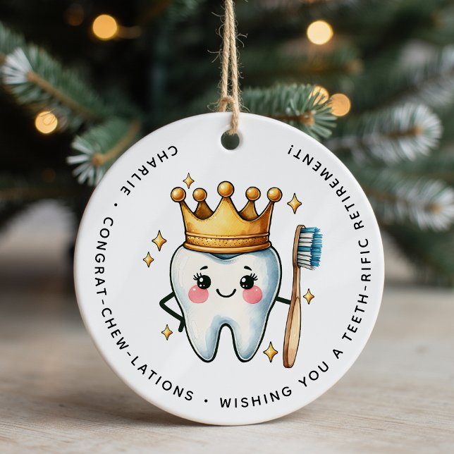 Décoration En Céramique Cadeau de retraite pour dentiste personnalisé (Créateur téléchargé)