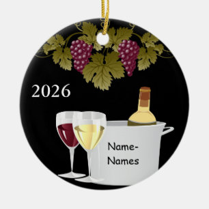 DÉCORATION EN CÉRAMIQUE CADEAU D'ORNEMENT POUR AMOUREUX DE VIN 2014