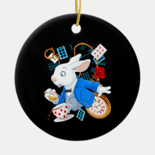Décoration En Céramique Cadeau lapin   Alice Au Pays Des Merveilles - Lapi