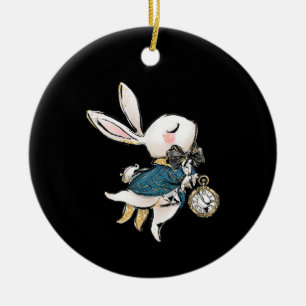 Décoration En Céramique Cadeau lapin   Alice Au Pays Des Merveilles Lapin 