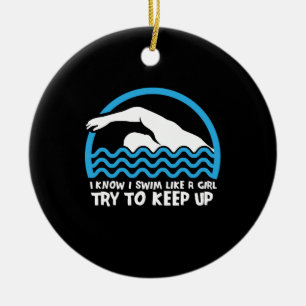 Décoration En Céramique Cadeau nageur nage