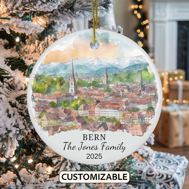 Décoration En Céramique Cadeau personnalisé Bern Ornament, Suisse (Créateur téléchargé)