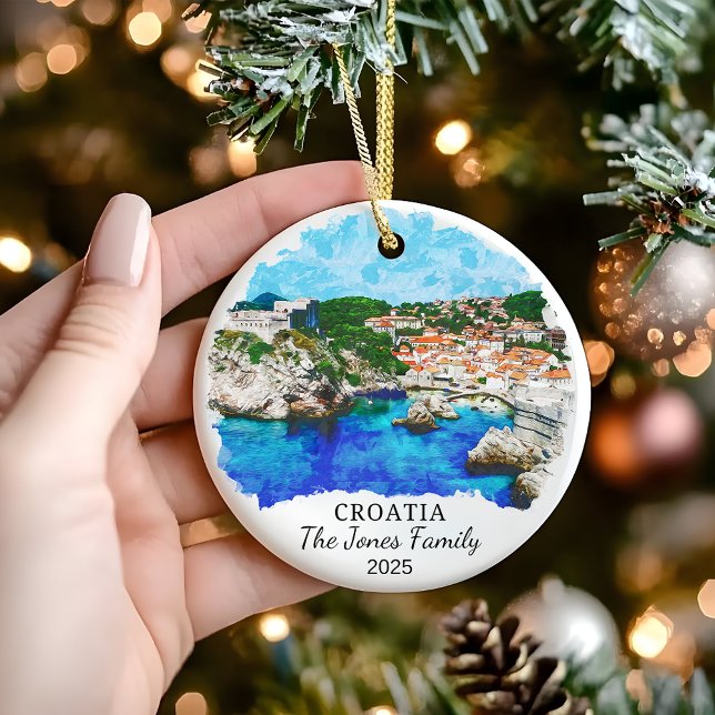 Décoration En Céramique Cadeau personnalisé Croatie, Cadeau Croatie (Créateur téléchargé)