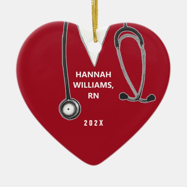 Décoration En Céramique Cadeau personnalisé de l'infirmière (Devant)