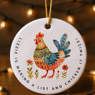 Décoration En Céramique Cadeau personnalisé drôle de poulet