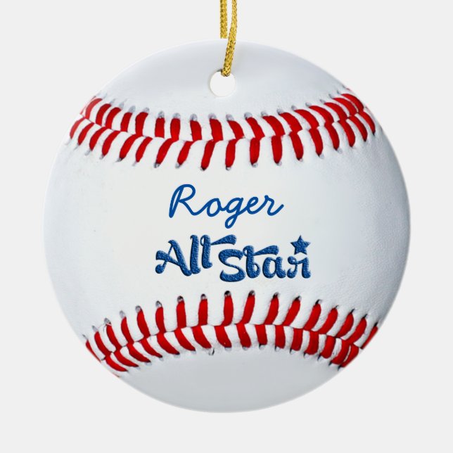 Décoration En Céramique Cadeau personnalisé du joueur de baseball (Devant)