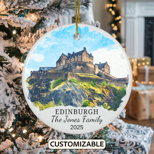 Décoration En Céramique Cadeau personnalisé Edimbourg Ornament, Écosse
