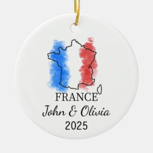 Décoration En Céramique Cadeau personnalisé France, France Drapeau
