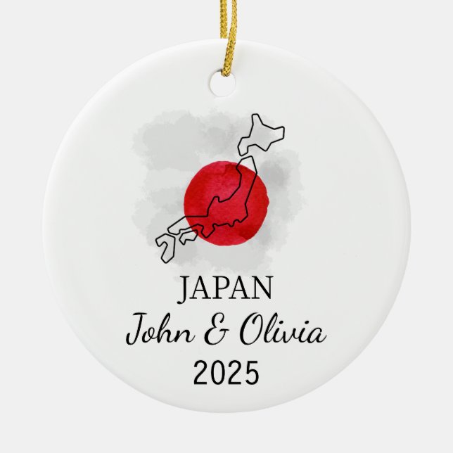 Décoration En Céramique Cadeau personnalisé Japon, Japon Drapeau (Devant)