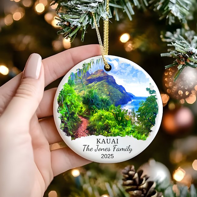 Décoration En Céramique Cadeau personnalisé Kauai Ornament, Hawaii (Créateur téléchargé)