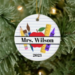 Décoration En Céramique Cadeau personnalisé pour enseignant Règle Crayon P