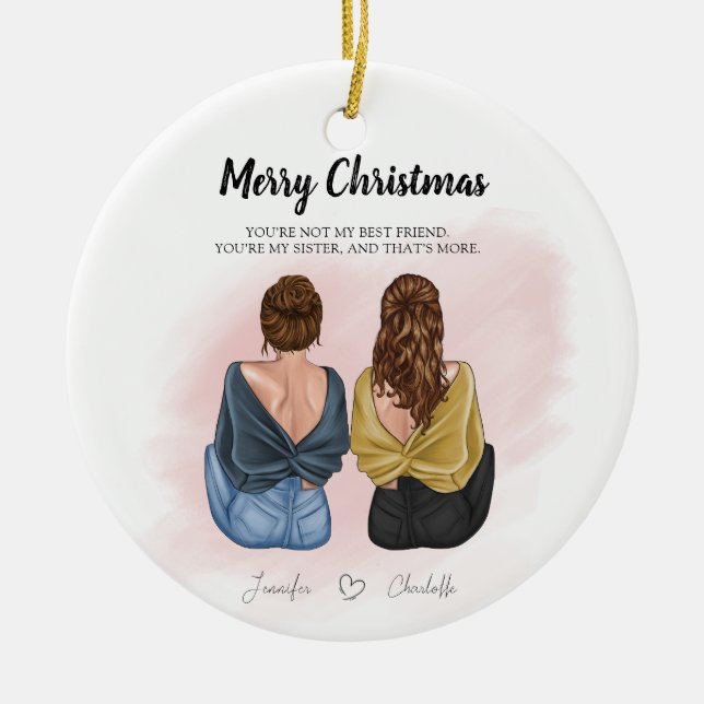 Décoration En Céramique Cadeau personnalisé pour meilleur ami - BFF (Devant)