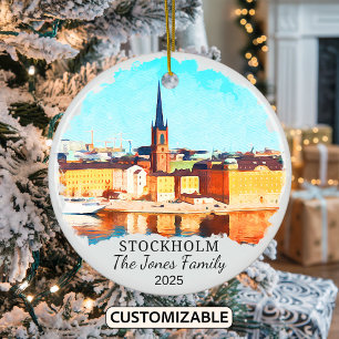 Décoration En Céramique Cadeau personnalisé Stockholm Ornement, Suède