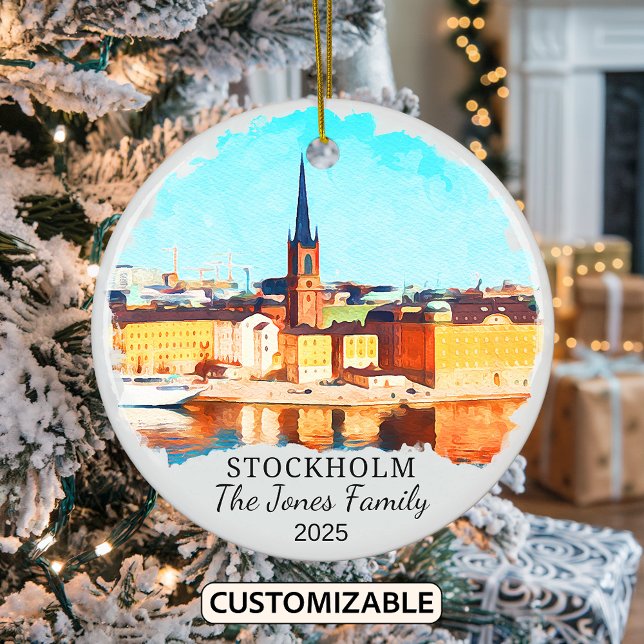 Décoration En Céramique Cadeau personnalisé Stockholm Ornement, Suède (Créateur téléchargé)