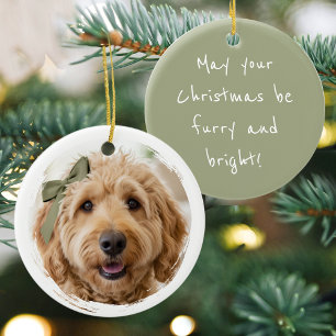 Décoration En Céramique Cadeau photo personnalisé de Noël pour chien et an
