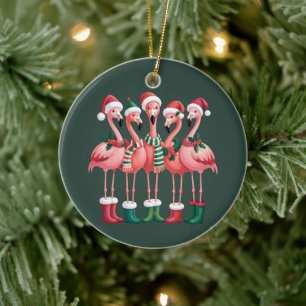 Décoration En Céramique Cadeau pour amateur de flamant rose Noël Joyeux Xm