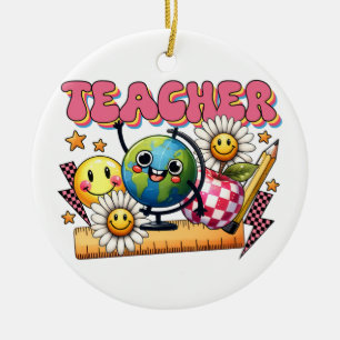 Décoration En Céramique Cadeau pour Enseignant Enseignant Floral