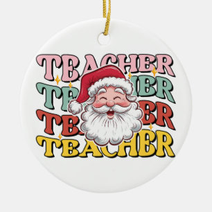 Décoration En Céramique Cadeau pour Enseignant Père Noël Enseignant