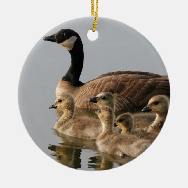 Décoration En Céramique Cadeaux canadiens d'amants d'oiseau d'oies (Devant)