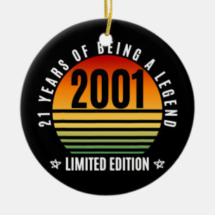 Décoration En Céramique Cadeaux de 21 ans Retro 2001 Limited Edition 21e