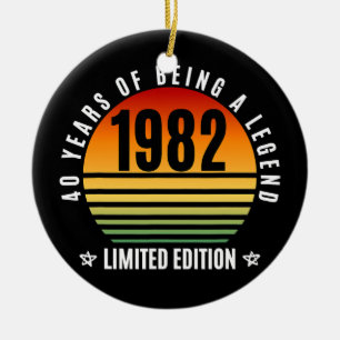 Décoration En Céramique Cadeaux de 40 ans Retro 1982 Limited Edition 40e