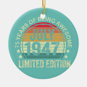 Décoration En Céramique Cadeaux de 75 ans Juillet 1947 Édition limitée 75e