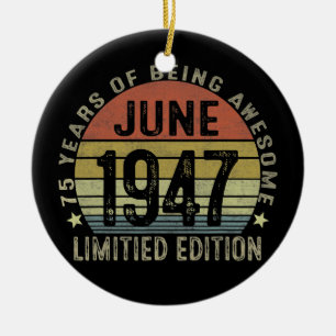 Décoration En Céramique Cadeaux de 75 ans Juin 1947 Édition limitée 75e