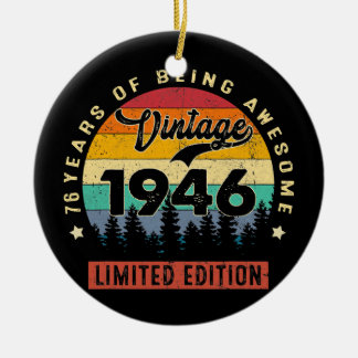 Décoration En Céramique Cadeaux de 76 ans Vintage 1946 Édition limitée