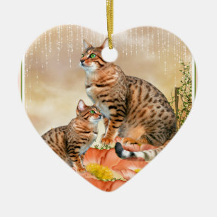 Décoration En Céramique Cadeaux de chats du Bengale