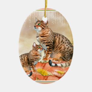 Décoration En Céramique Cadeaux de chats du Bengale