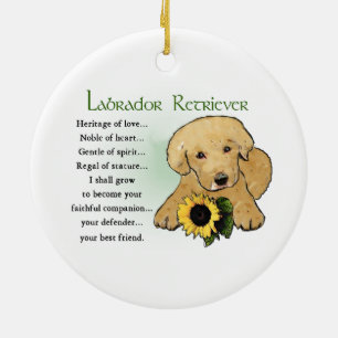 Décoration En Céramique Cadeaux de chiot Labrador jaune Héritage