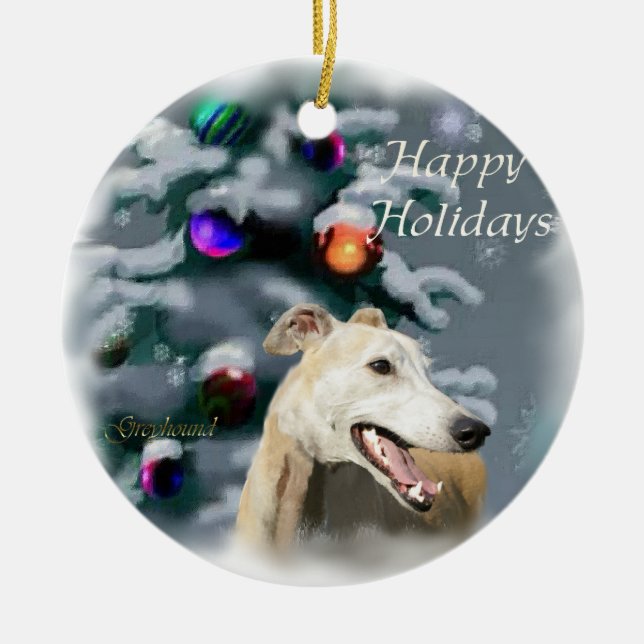 Décoration En Céramique Cadeaux de Noël Greyhound (Devant)