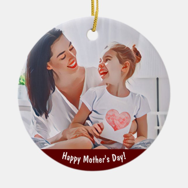 Décoration En Céramique Cadre d'amour pour maman au coeur (Devant)