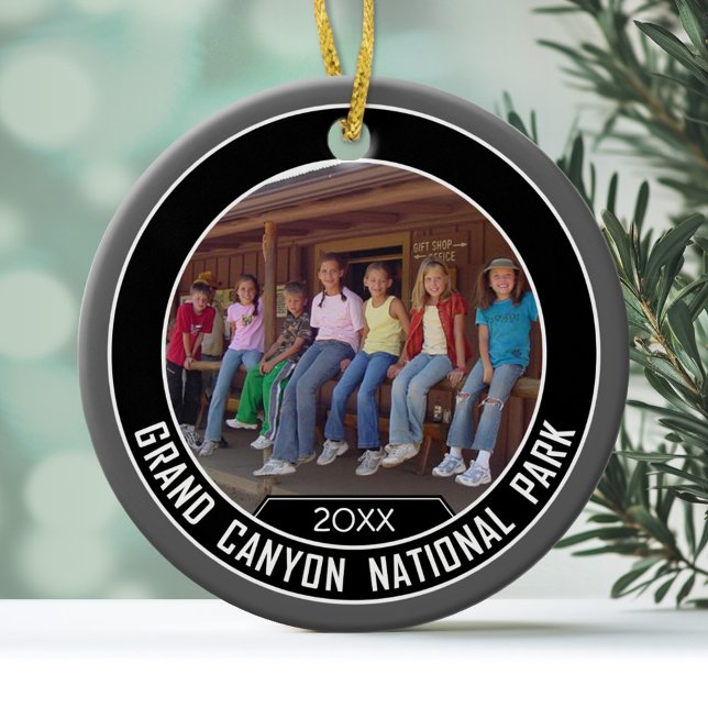 Décoration En Céramique CADRE PHOTO Grand Canyon Souvenir (double sided souvenir ornament - add your photo)