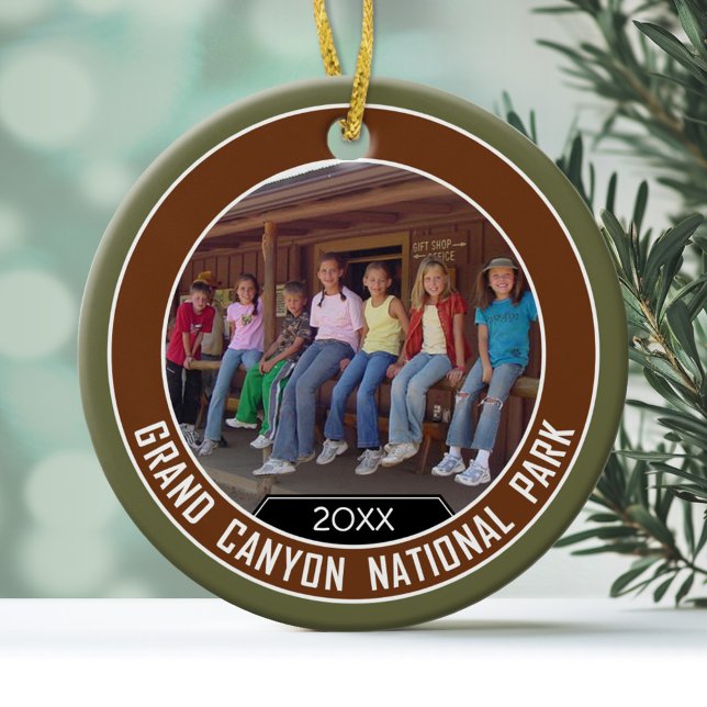 Décoration En Céramique CADRE PHOTO Grand Canyon Souvenir (Personalized Christmas Photo Ornament)
