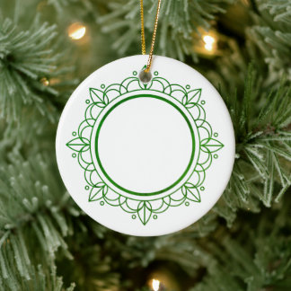 Décoration En Céramique Cadre Vert Elégant Noël Personnalisable