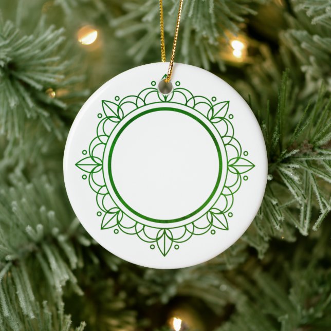 Décoration En Céramique Cadre Vert Elégant Noël Personnalisable (Arbre)