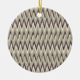 Décoration En Céramique Café et Sage iKat ZigZag Motif
