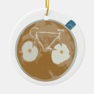 Décoration En Céramique Café Latte Art Cycliste