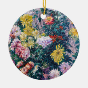 Décoration En Céramique Caillebotte - Chrysanthèmes blancs et jaunes