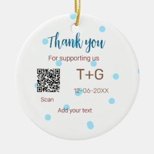 Décoration En Céramique Caisse de lune de miel Ajouter code Q R nom du cou