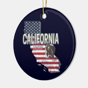 Décoration En Céramique California États-Unis Retro State Map Vintage