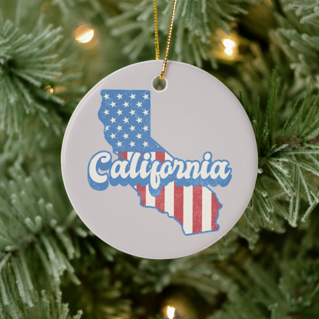 Décoration En Céramique California Stars & Stripes Silhouette personnalisa (Arbre)